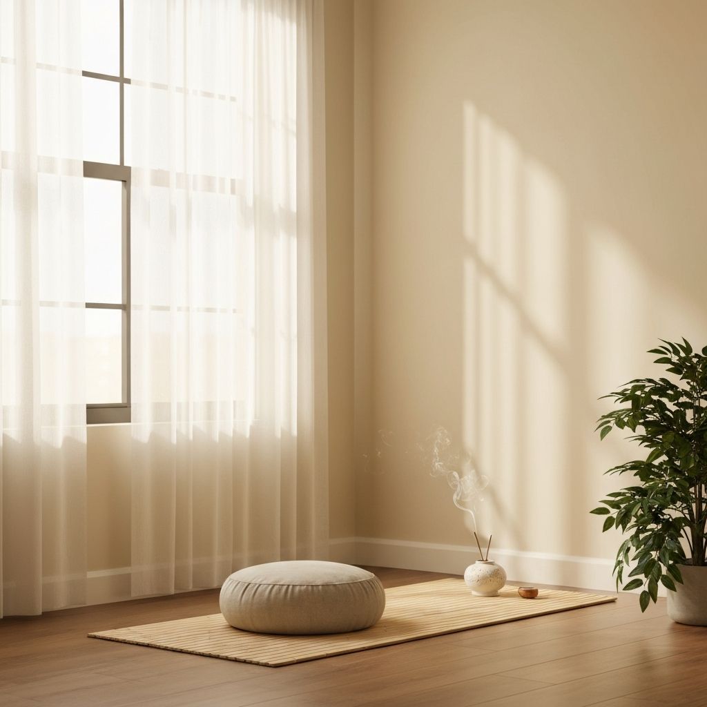 Woman seated calmly during a breath-focused yoga practice